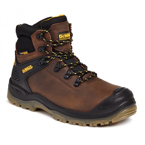 Dewalt Newark Brown Waterproof Safety Boots Steel Toe Caps and Midsole
